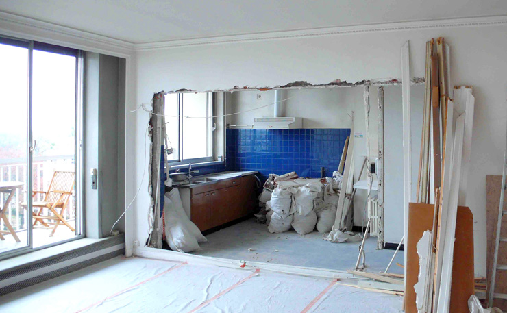 Sejour et cuisine avant Travaux